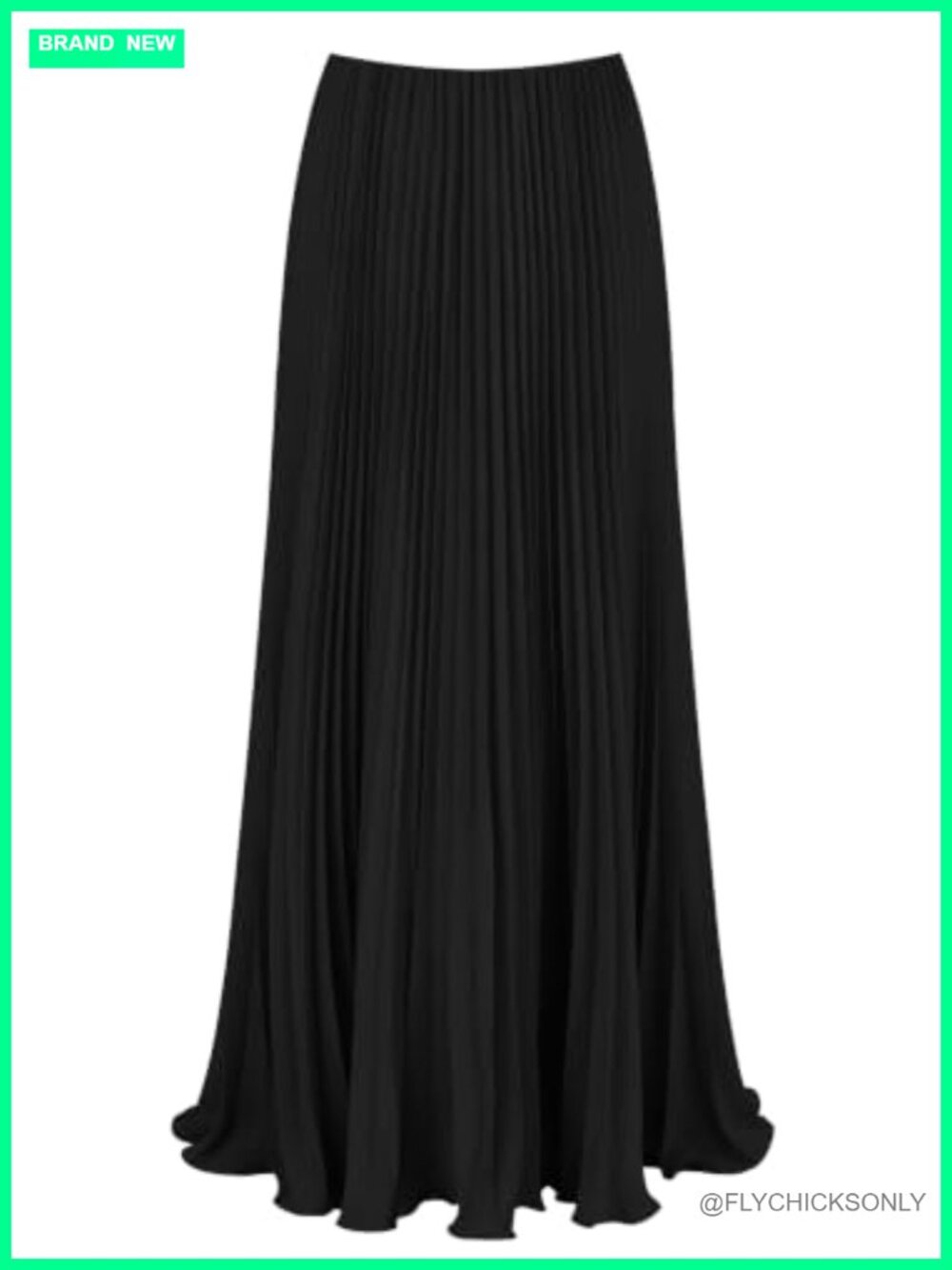 Women's Pleated Maxi Skirt High Waisted A-Line Swing Long Skirt